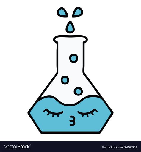 Cute cartoon science beaker Royalty Free Vector Image