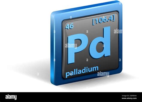 Palladium Chemical Element Chemical Symbol With Atomic Number And Atomic Mass Stock Vector