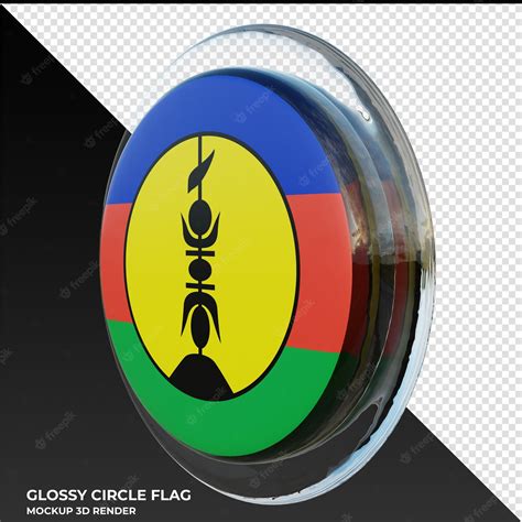 Premium Psd Flnks0002 Realistic 3d Textured Glossy Circle Flag