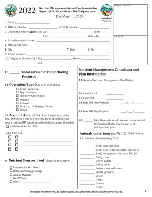 Fillable Online Mda Maryland 2021 CAFO Fillable Form 2021 CAFO