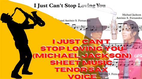 I Just Cant Stop Loving You Michael Jackson Sheet Music Tenor Sax