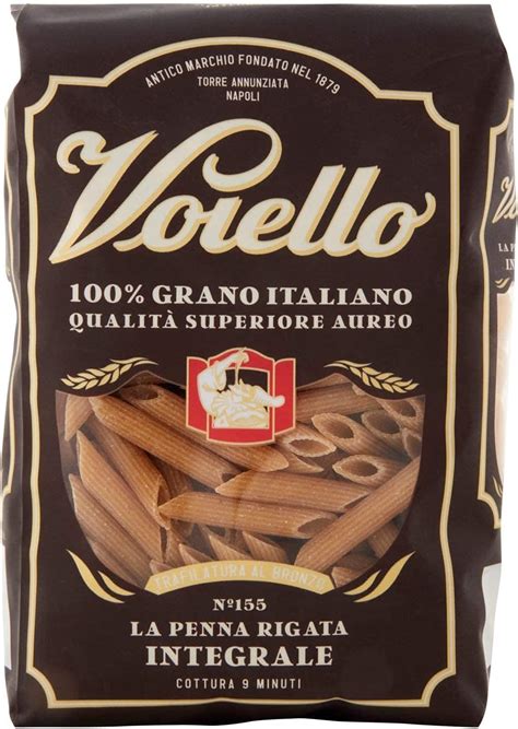 Voiello Pasta Penne Rigate Integrale Pasta Corta Di Semola Grano Aureo