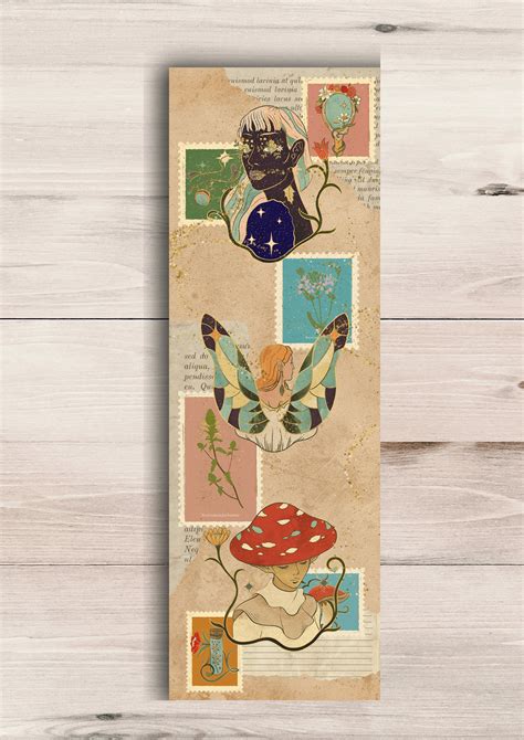 Set of 8 Printable Bookmarks Cottagecore Scrapbook Style - Etsy