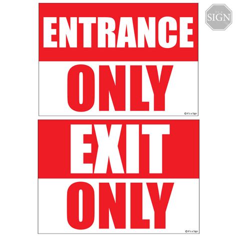 Entrance Exit Only Sign Laminated Signage A4 Size Lazada PH