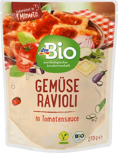 dmBio Bio zelenjavni ravioli s paradižnikovo omako 270 g vednougoden