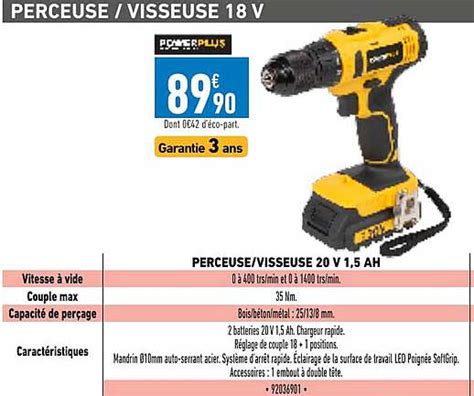 Promo Perceuse Visseuse V Ah Powerplus Chez Brico Cash