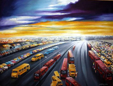 Lagos Traffic Painting By Smith Olaoluwa Saatchi Art