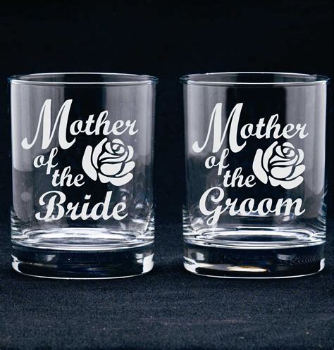 Mother Of Bride Or Groom Glass Etched Wedding Glasses Wedding