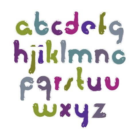 Conjunto de letras acrílicas del alfabeto vectorial escritura colorida