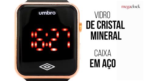 Rel Gio Unissex Umbro Umb Led G Preto E Dourado Megaclock Youtube