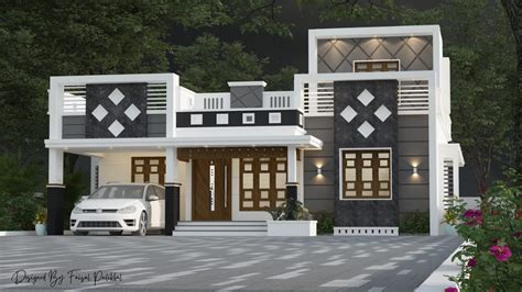 1398 Sq Ft 3BHK Contemporary Style Single Storey House Design Home