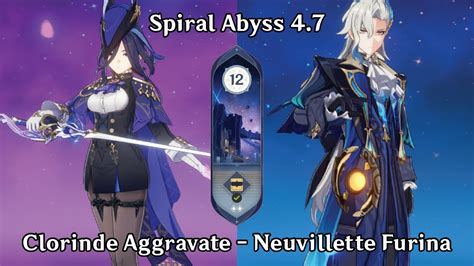 NEW Spiral Abyss 4 7 Clorinde Aggravate And Neuvillette Furina