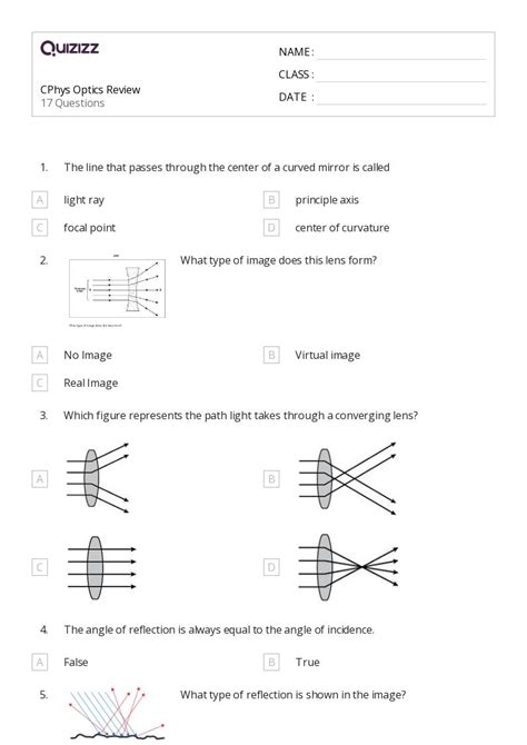 50 Geometric Optics Worksheets For 11th Grade On Quizizz Free