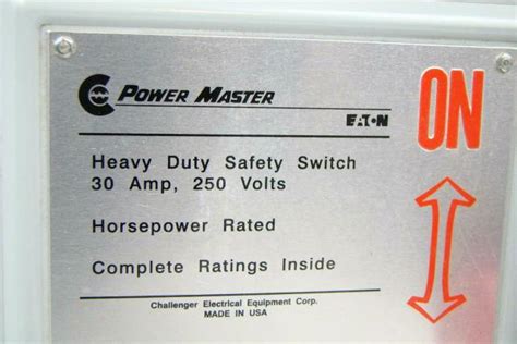 Power Master Heavy Duty Safety Switch 30A 250V H321SNK Joseph Fazzio