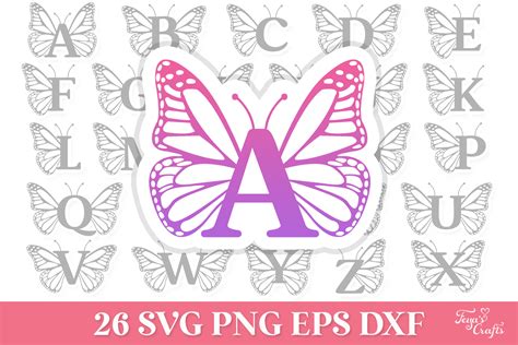 Butterfly Monogram SVG Alphabet Graphic By Anastasia Feya Creative