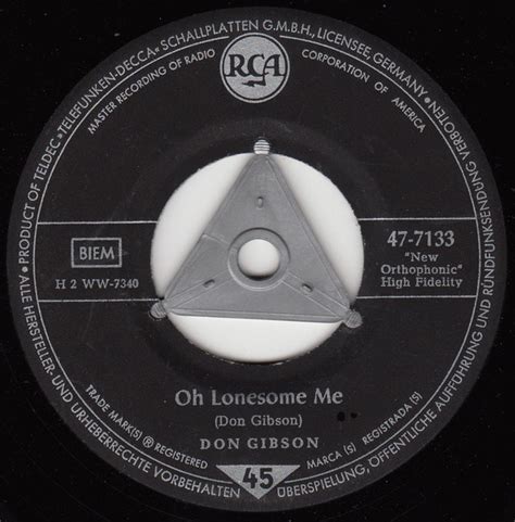 Don Gibson - Oh Lonesome Me (1957, Silver lines, Vinyl) | Discogs