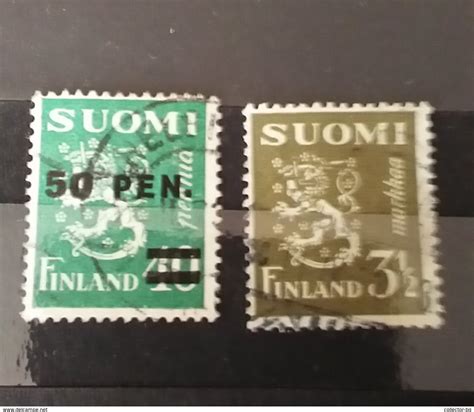 Rare Finland Suomi 40 Pen Overprint 50 Pen 1930 3 12 1940 Stamp