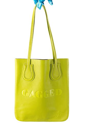 Ashleylongshoreart Lime Embossed Leather Labeled Tote Ashley Longshore