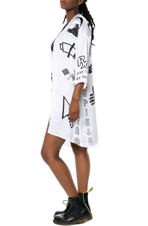 Dimepiece La The Verbage Symbol Kimono In White C14of01 Wht Plndr