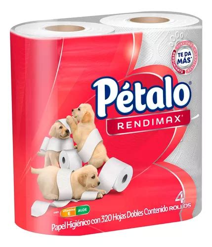 Papel Higiénico Pétalo Rendimax 4x320 Hojas Dobles MercadoLibre