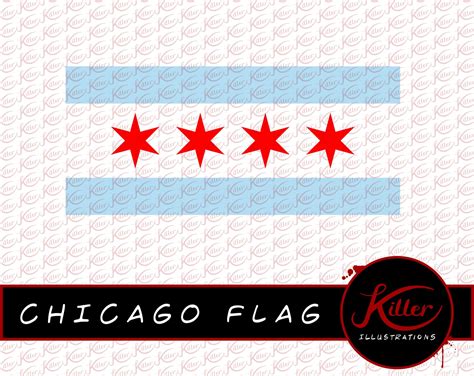 CHICAGO FLAG Vector Clip Art Cut File Instant Digital - Etsy