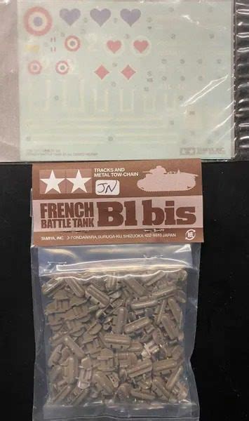 French Battle Tank B Bis Track And Metal Tow Chain Decal Sheet For