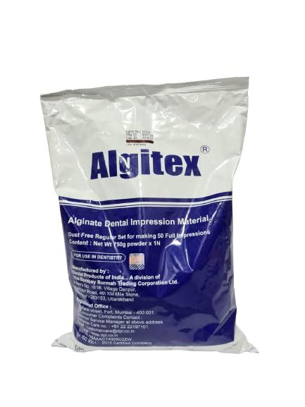 Dental Dpi Algitex Alginate Powder G Amazon In Industrial