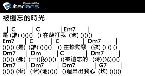 蔡琴 被遺忘的時光 結他譜 Chord譜 吉他譜 Guitarians