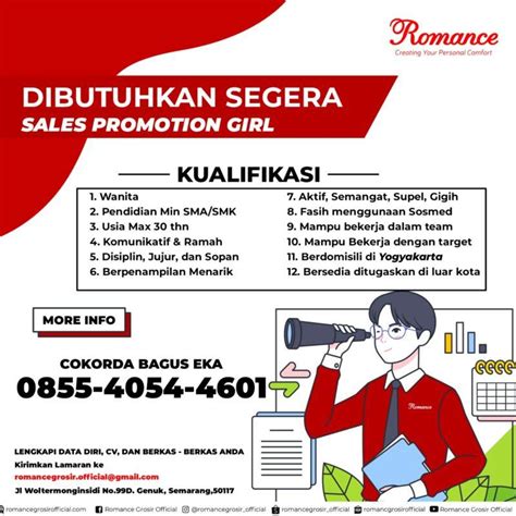 Lowongan Kerja Sales Promotion Girl Di Romance Grosir Lokerjogja Id