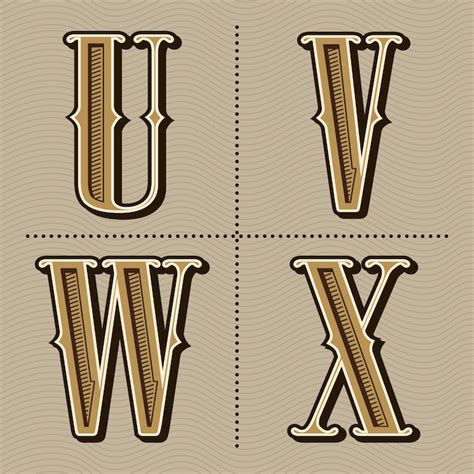 Vector De Dise O Vintage De Letras Del Alfabeto Occidental Vector Premium