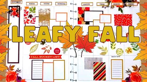 Weekly Plan With Me Leafy Fall Spread In My Big Vertical Happy