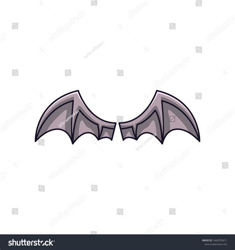 Cartoon Bat Wings White Background Stock Vector (Royalty Free) 1660255411 | Shutterstock