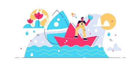 Premium Vector Clean Water Flat Tiny Person Concept Illustration