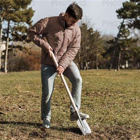 Man Using Shovel Dig Hole Planting Tree Photo12 ImageBROKER Oleksandr