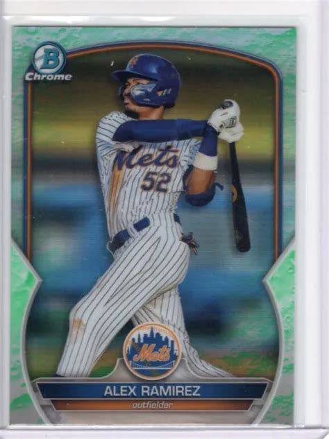 2023 BOWMAN CHROME Alex Ramirez réfracteur de lueur lunaire BCP 50 Mets