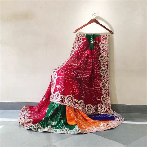 Silk Bandhej Saree Rajasthani Bandhani Saree Indian Saree Indian