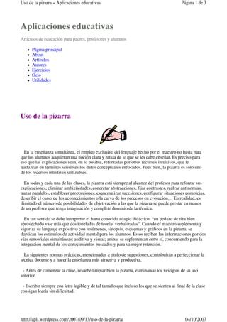 Uso Pizarra PDF