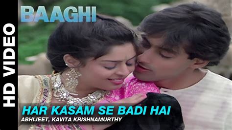 Har Kasam Se Badi Hai Lyrics हर कसम से बड़ी हैं Baaghi A Rebel For Love 1990 Abhijeet