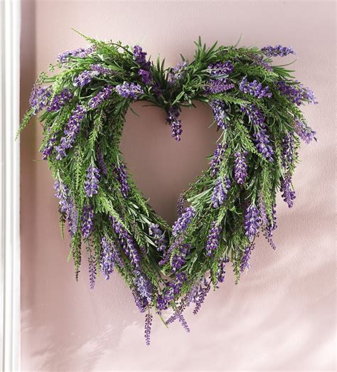 Pressed Garden Lavender Heart Wreath