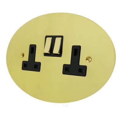 Ellipse Polished Brass Switched Plug Socket SocketsAndSwitches