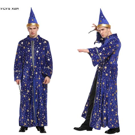 New Men Mage Robe Magic Gown Wizard Cosplays Halloween Magician