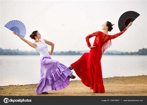 Flamenco dancers Spain womans in a long dress — Stock Photo © serkucher ...