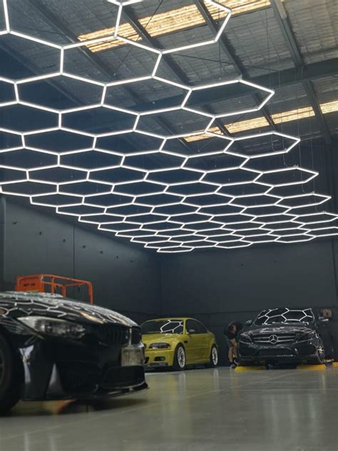 Honeycomb LED Lighting For Car Beauty Shop GOSLARLIT HEXAGON GARAGE