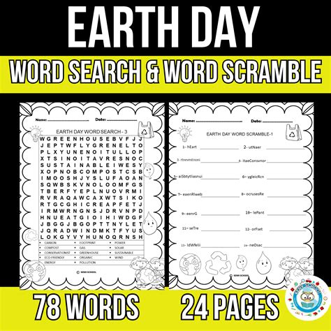 Earth Day Word Search And Word Scramble Puzzles Morning Work Made By