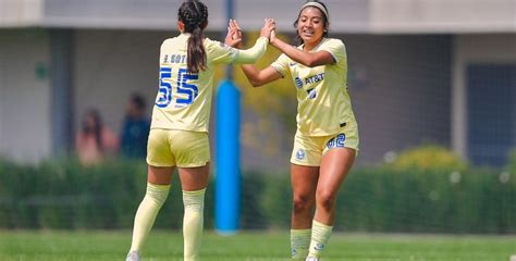 América Femenil Sub 18 goleó 5 1 a Bravas en la categoría