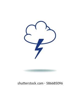 Cloud Lightning Bolt Vector Sketch Icon Stock Vector Royalty Free