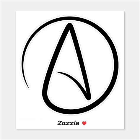 Atheism Symbol - Atheist Sign Sticker | Zazzle