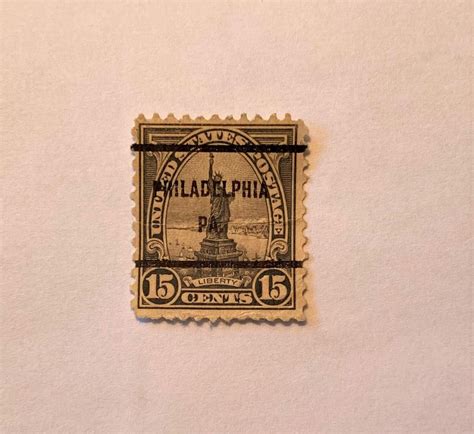 U S Statue Of Liberty C Stamp Precancelled Philadelphia Pa Gray