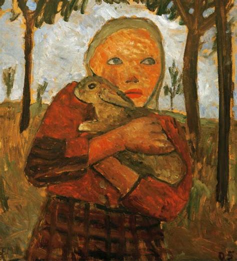 M Dchen Mit Kaninch Paula Modersohn Becker Als Kunstdruck Oder