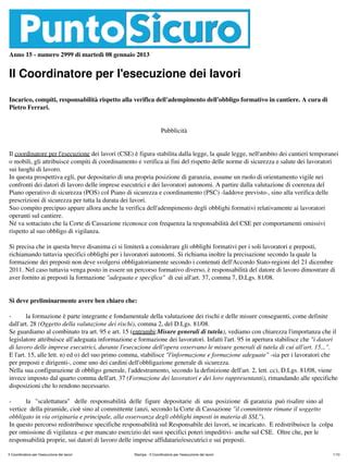 15 Il Coordinatore Per L Esecuzione Dei Lavori PDF